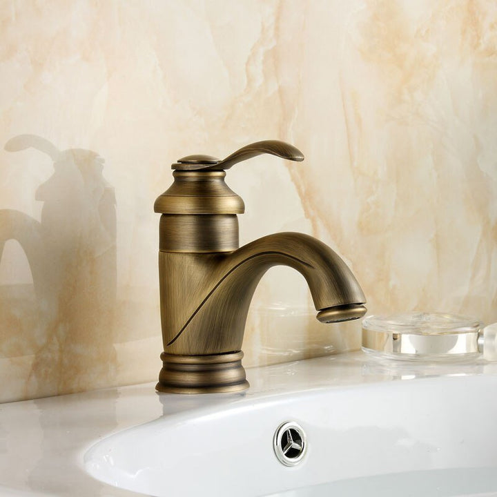 BowLift | Antique Brass Tap Bathroom Fixtures Faucet Sink Mixer Tap