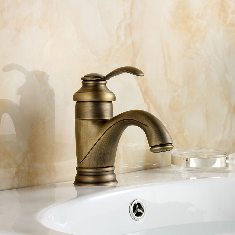 BowLift | Antique Brass Tap Bathroom Fixtures Faucet Sink Mixer Tap