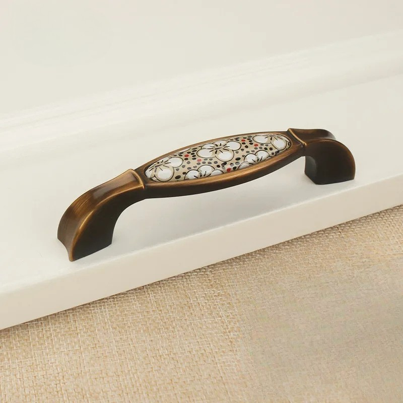 Antique Bronze Ceramic Cabinet Handles Vintage Drawer Knobs Door Pulls | Bowlift