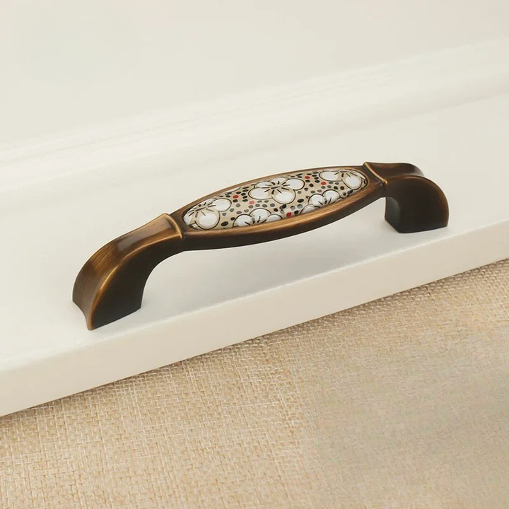 Antique Bronze Ceramic Cabinet Handles Vintage Drawer Knobs Door Pulls | Bowlift