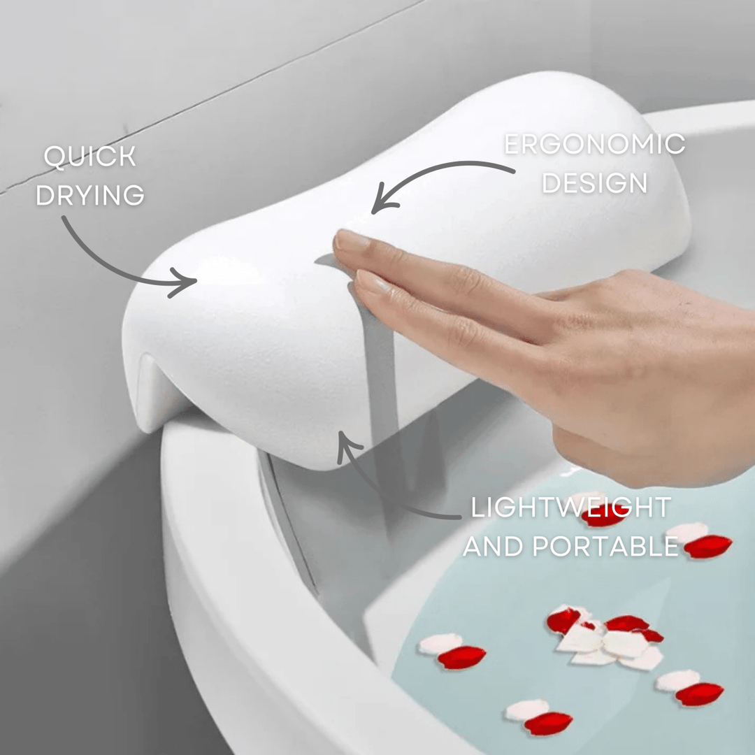 BowLift | AquaCloud Premium Bath Pillow – Ergonomic Neck and Head Support for Spa-Like Relaxation at Home