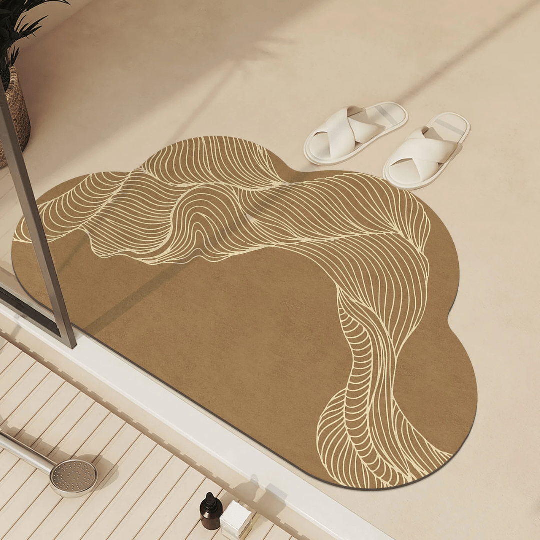 BowLift | AquaLuxe Quick-Dry Absorbent Floor Mat | Elegant non-slip bathroom and kitchen mat for dry, safe floors