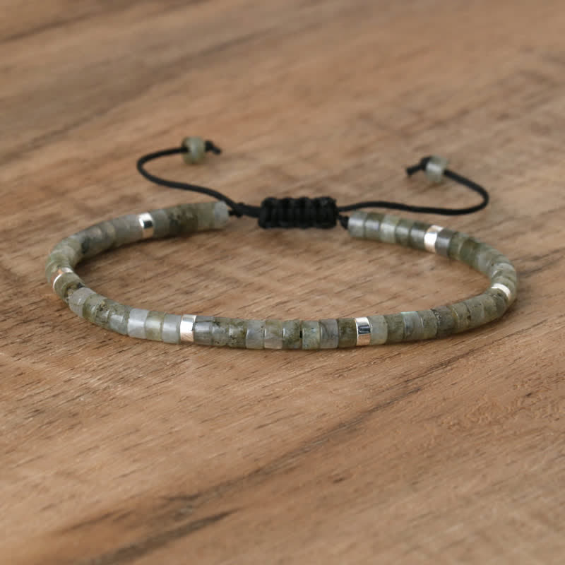 BowLift | Braided bracelet with 2.4 mm natural stone rollers – Seraphina