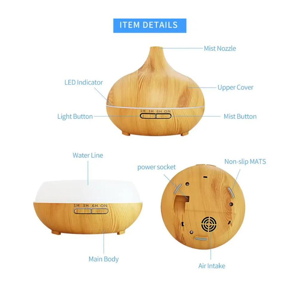 Aroma Diffuser – 500 ml with wood look | Bowlift