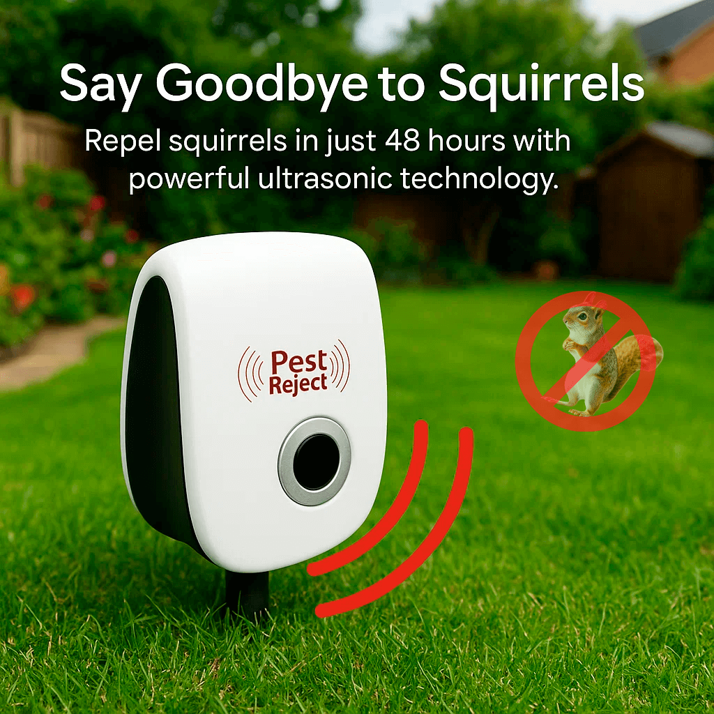 BowLift | Ultrasonic Squirrel Repeller Device - Effective Pest Control to Deter Squirrels in 48 Hours for Gardens & Yards