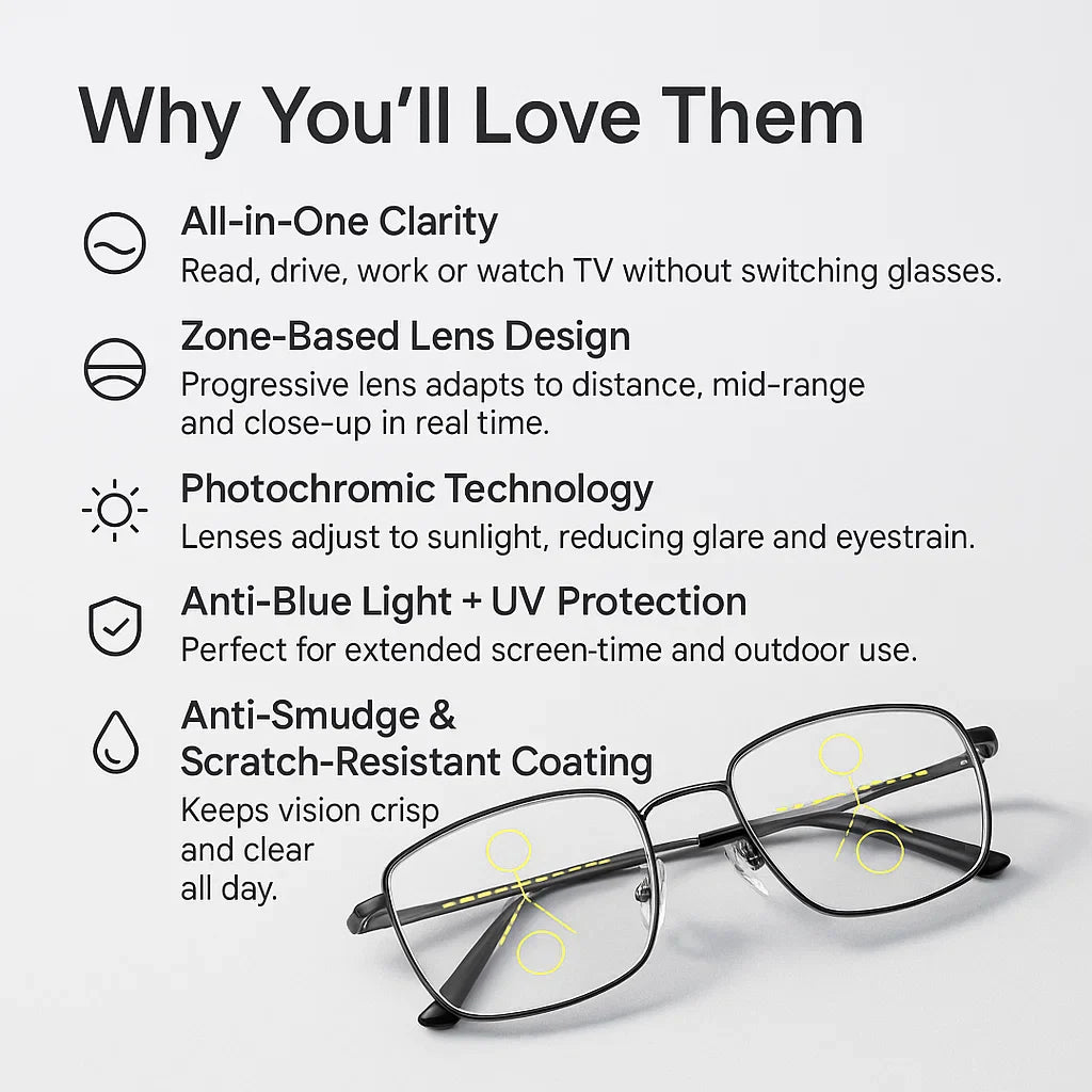 BowLift | Progressive Multifocal Glasses for Clear Vision - German Intelligent Design for Everyday Use