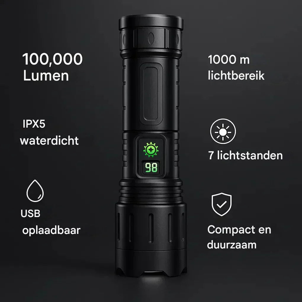 BowLift | UltraStrong Night Vision Flashlight Pro – Rechargeable Aluminum Lamp