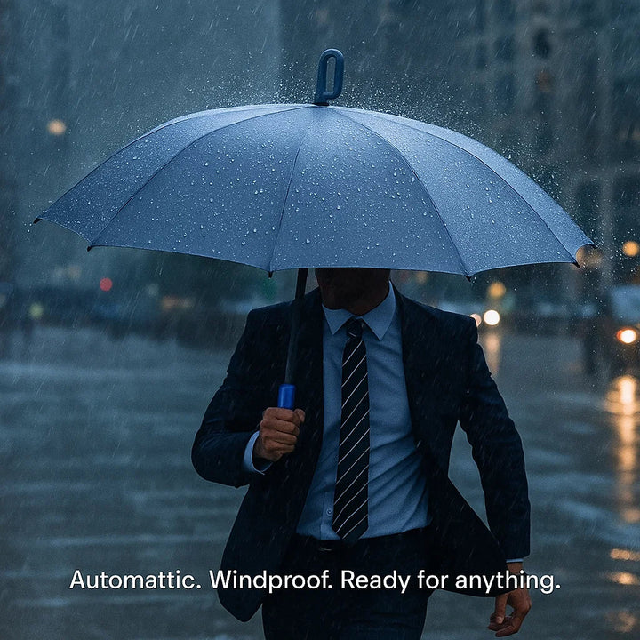 BowLift | Wind-Resistant Automatic Folding Umbrella with Large Buckle Handle – Compact & Durable