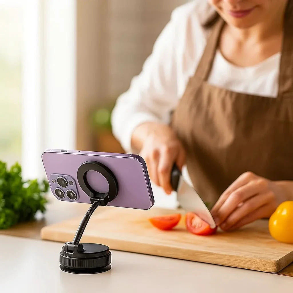 BowLift | Magnetic 360° Phone Holder with Suction Cup Vacuum Lock