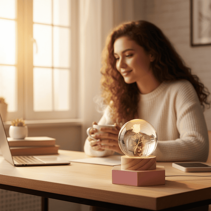 BowLift | AURASHINE – 3D LED Crystal Lamp for Dreamy Night Ambiance