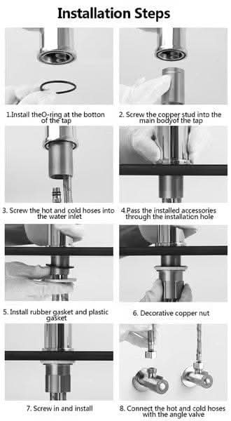 BowLift | Flexible 360° tap with spray function for washbasins