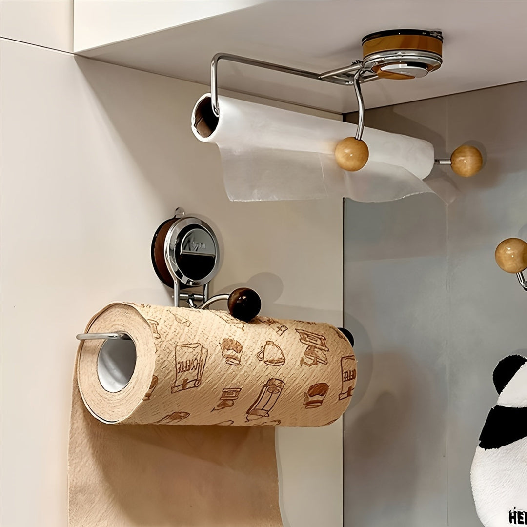KeukenGrip Roll holder stainless steel paper towel holder with suction cup | Bowlift