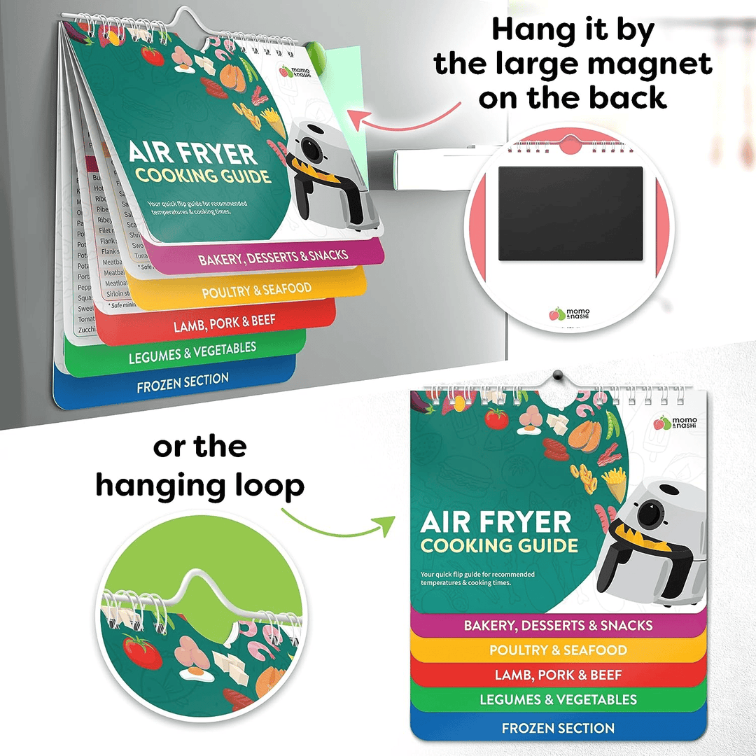 BowLift | Air Fryer Cheat Sheet Magnets Cooking Instructions Booklet