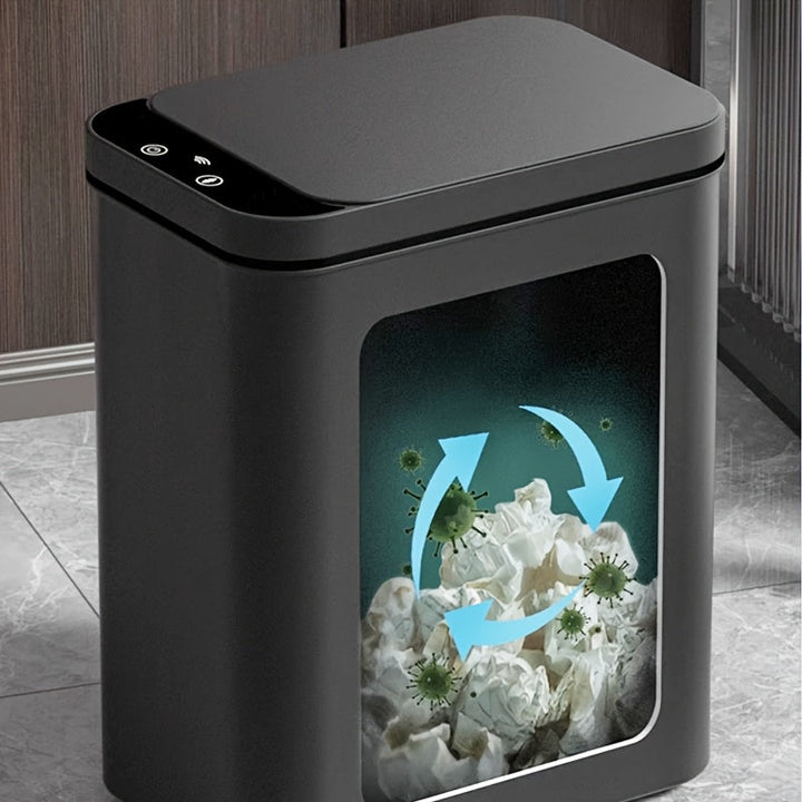 Set of 2 Smart Sensor Trash Bins – Touchless and Compact (Black) | Bowlift