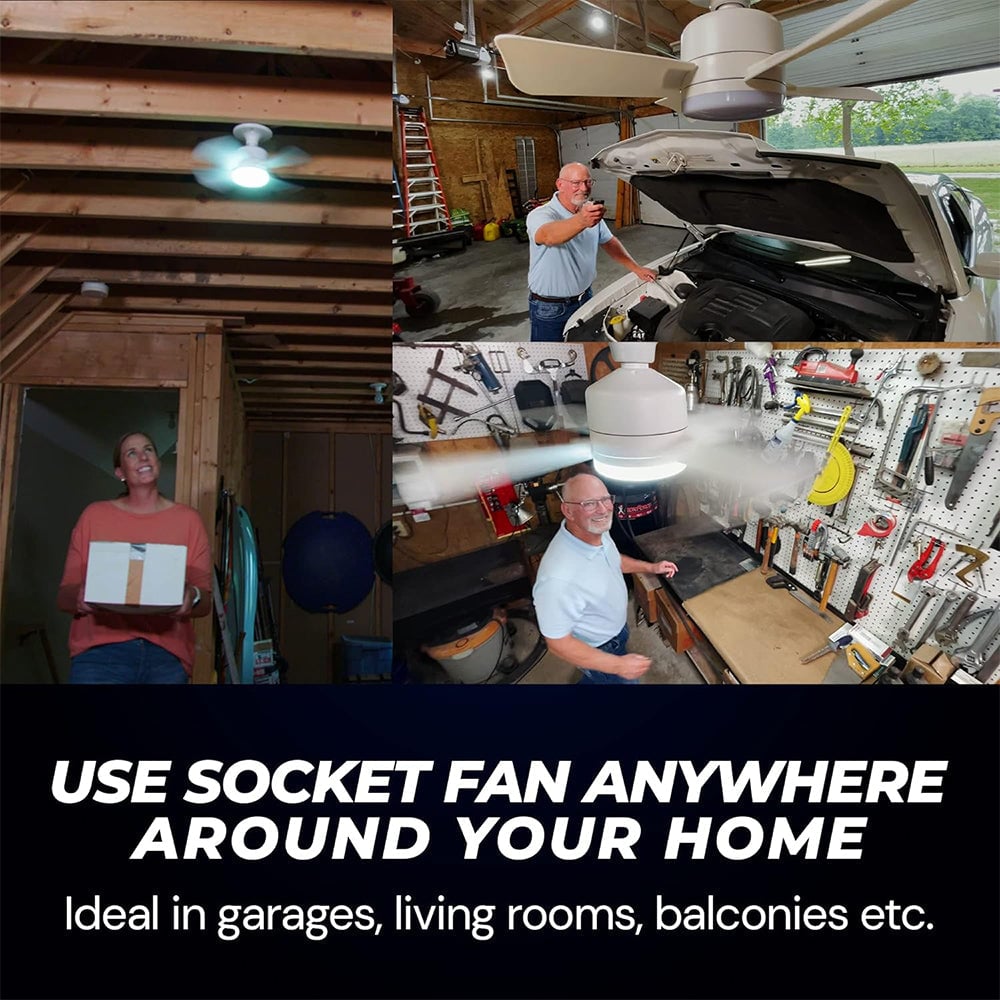 2-in-1 LED Ceiling Fan Light with Remote Control, E27/B22 Base | Bowlift