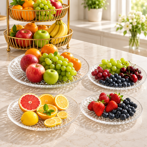 Crystal Cut Glass Decorative Serving Platter Bowlift