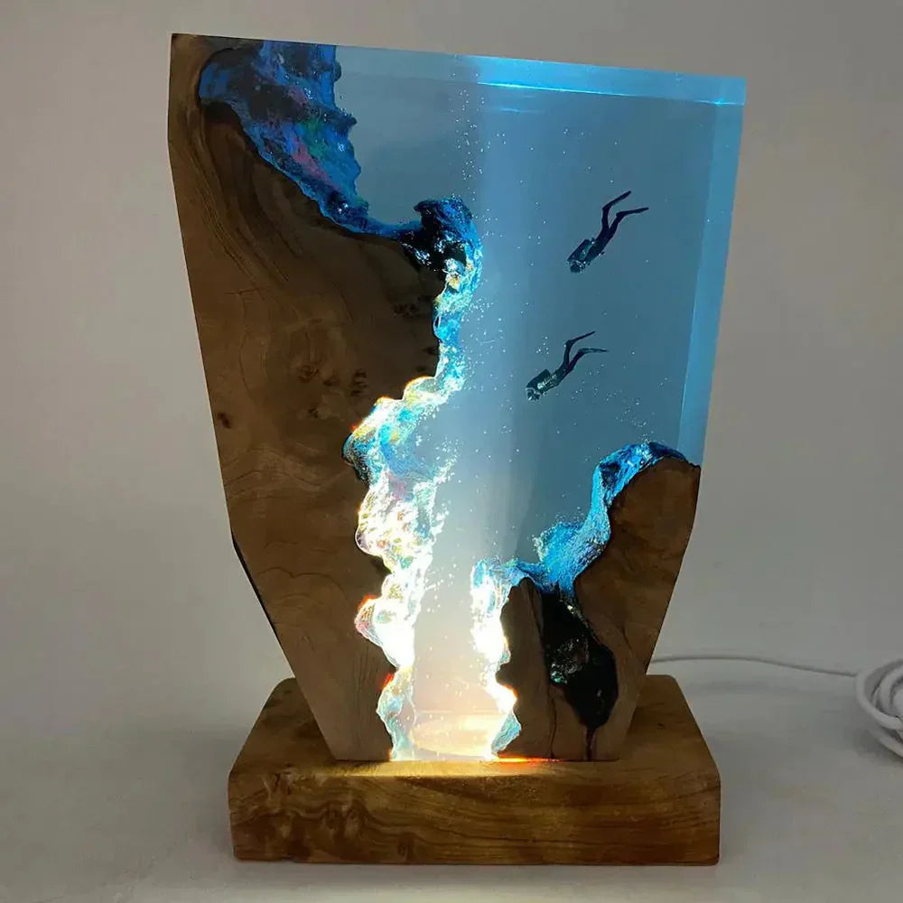 Wellen-LED-Lamp made of resin Bowlift