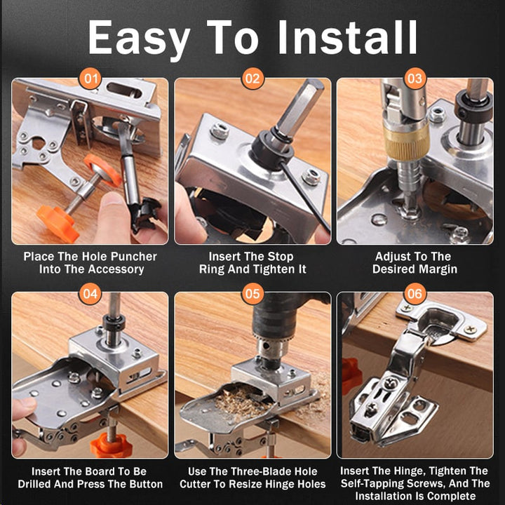 BowLift | Woodworking 35mm Hinge Boring Jig Hole Opener Kit