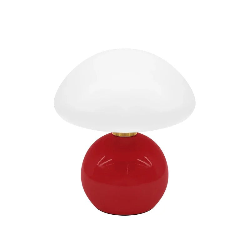 Modern bedside lamp with glass shade, designer LED table lamp for bedroom | Bowlift