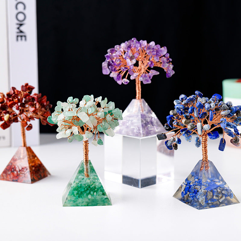 BowLift | Natural Stone Gravel Pyramid Base Feng Shui Tree