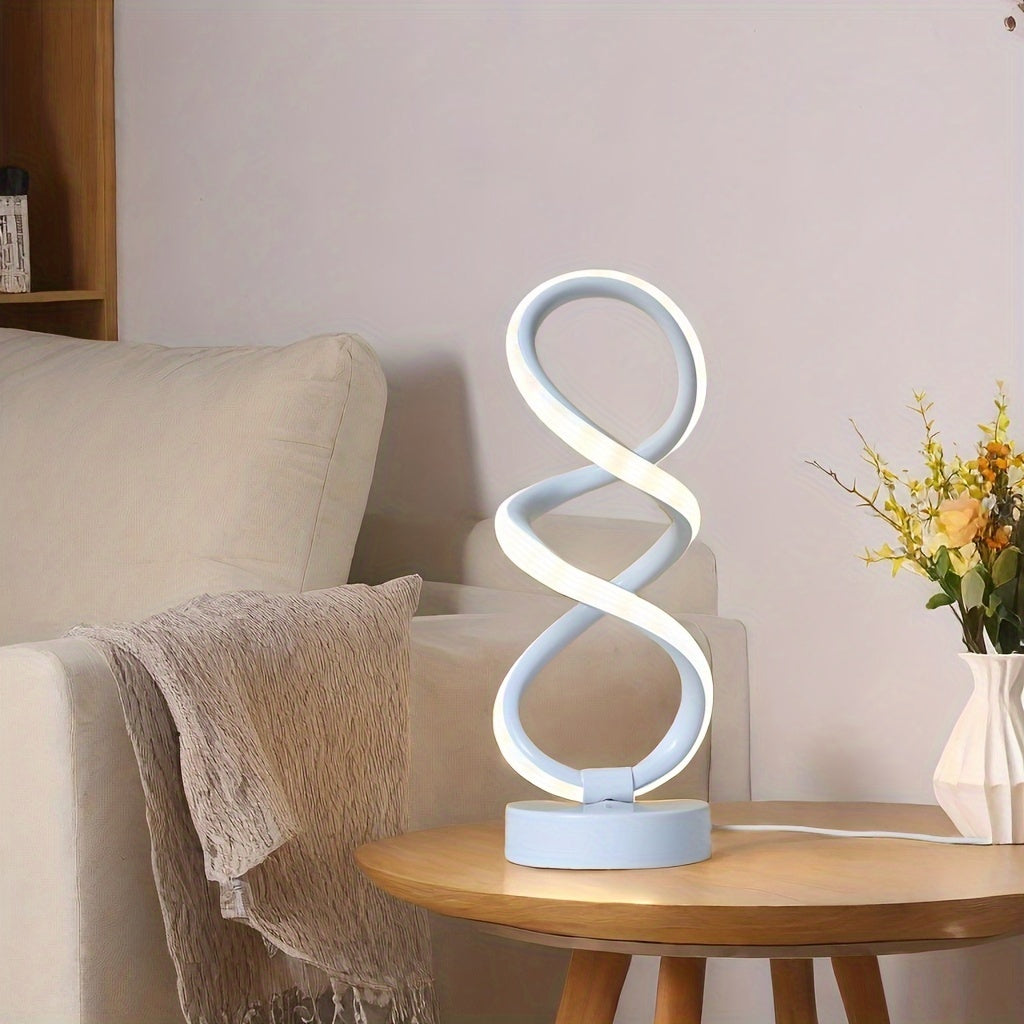 SpiraLux - Elegant Spiral Table Lamp with Color Choice Bowlift