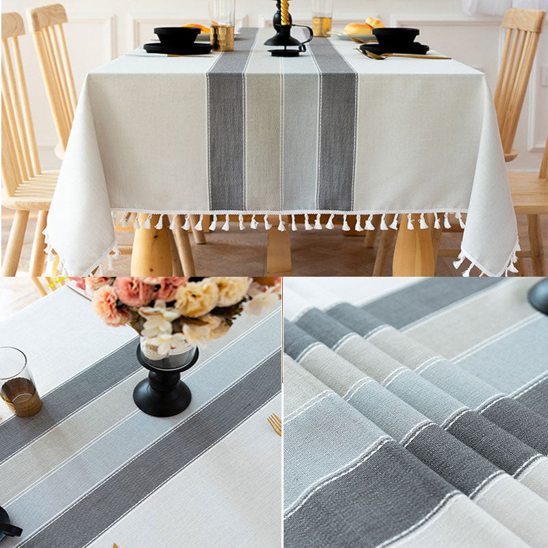 BowLift | Waterproof Oil-resistant Rectangular Tablecloth Cotton Linen Wrinkle-resistant Tablecloth for Kitchen Dining Room Buffet Party