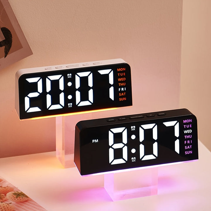 Modern LED All Week Display Night Lamp Alarm Clock | Bowlift