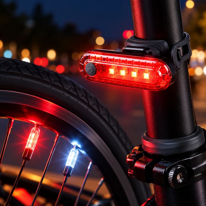 USB Rechargeable LED Bicycle Rear Safety Light with Silicone Strap Mount Bowlift