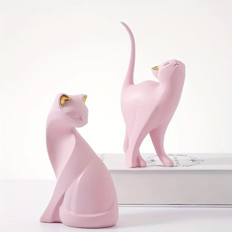 BowLift | Modern Resin Cat Figurine – Nordic Style Decor