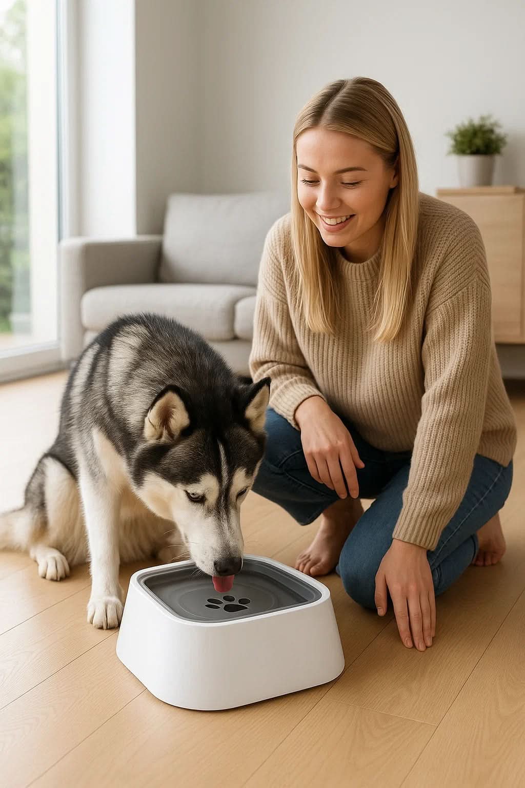 BowLift | Water Bowl with Anti-Spill Function & Floating Disc