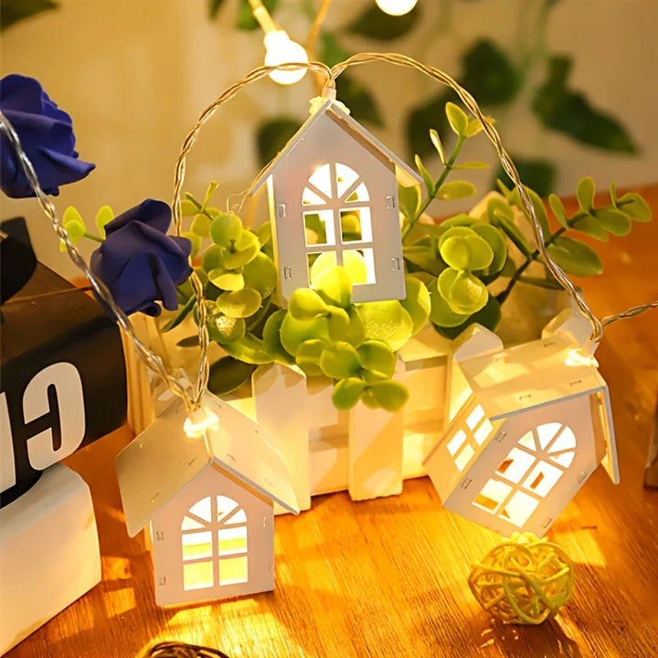 BowLift | LED fairy lights with mini houses - Decorative Christmas lighting for indoor use