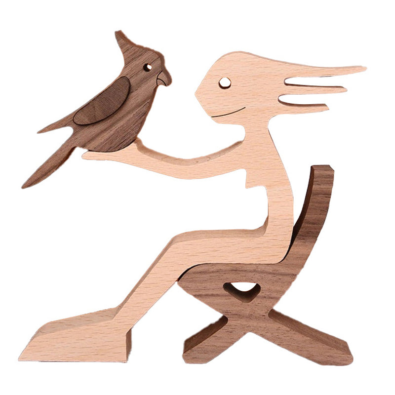 Gift For Pet Lovers - Wood Sculpture Table Ornaments - The Love Between You And Your Fur-Friend | Bowlift