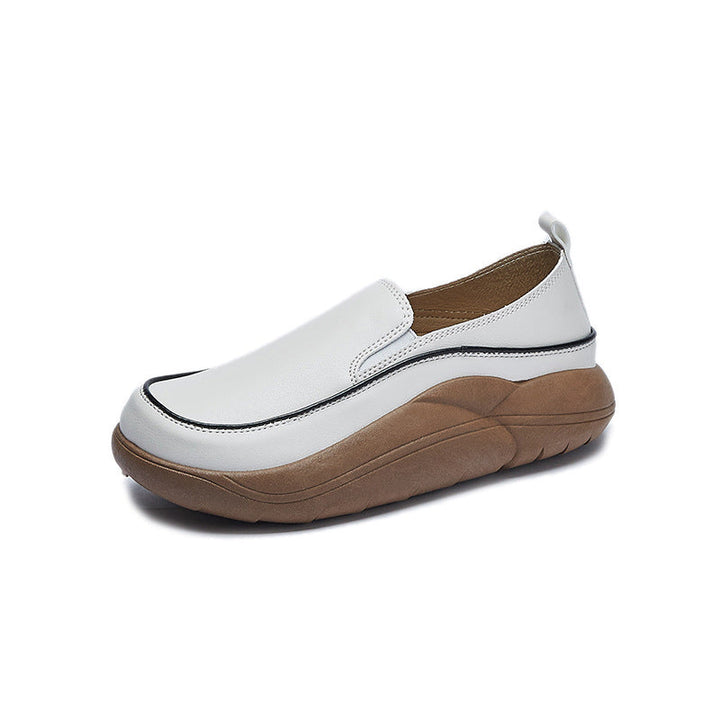 BowLift | Thick Sole Low Cut Leather Shoes