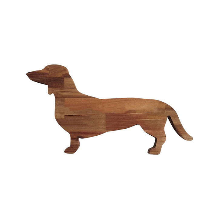 Wooden Dachshund Dog Dinner Plate | Bowlift