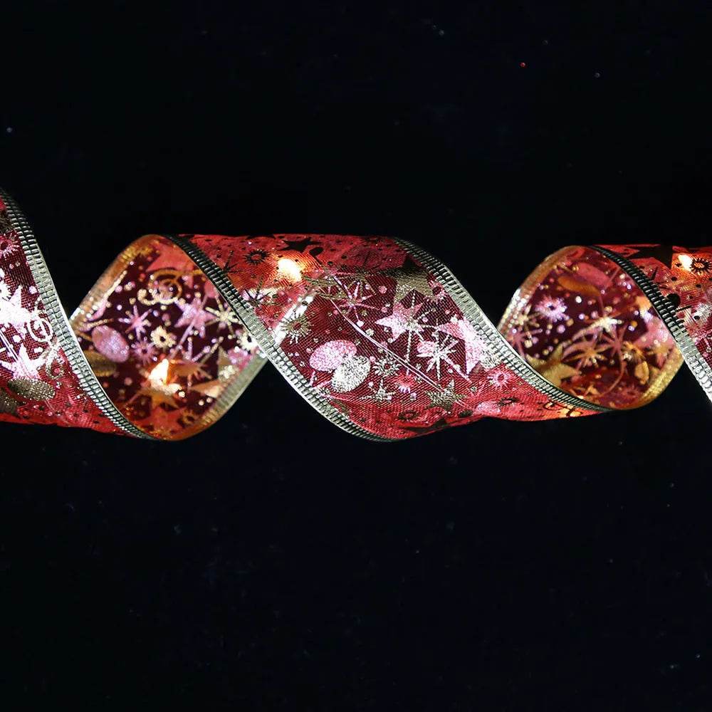 BowLift | LED Lights Hot Stamping Double-layer Ribbon Christmas Decorations