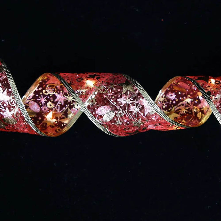 BowLift | LED Lights Hot Stamping Double-layer Ribbon Christmas Decorations