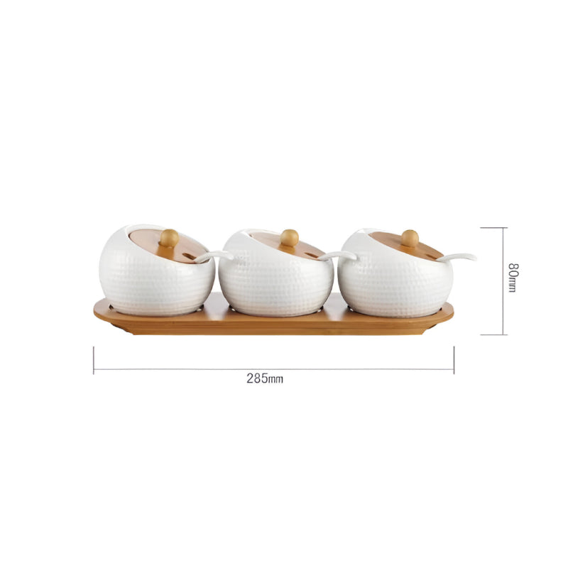 BowLift | Elegant Ceramic Storage Jar Set with Bamboo Tray