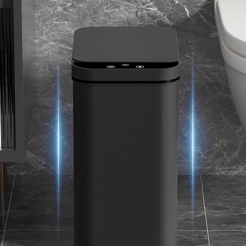 Set of 2 Smart Sensor Trash Cans – Touchless and Compact (Black) | Bowlift