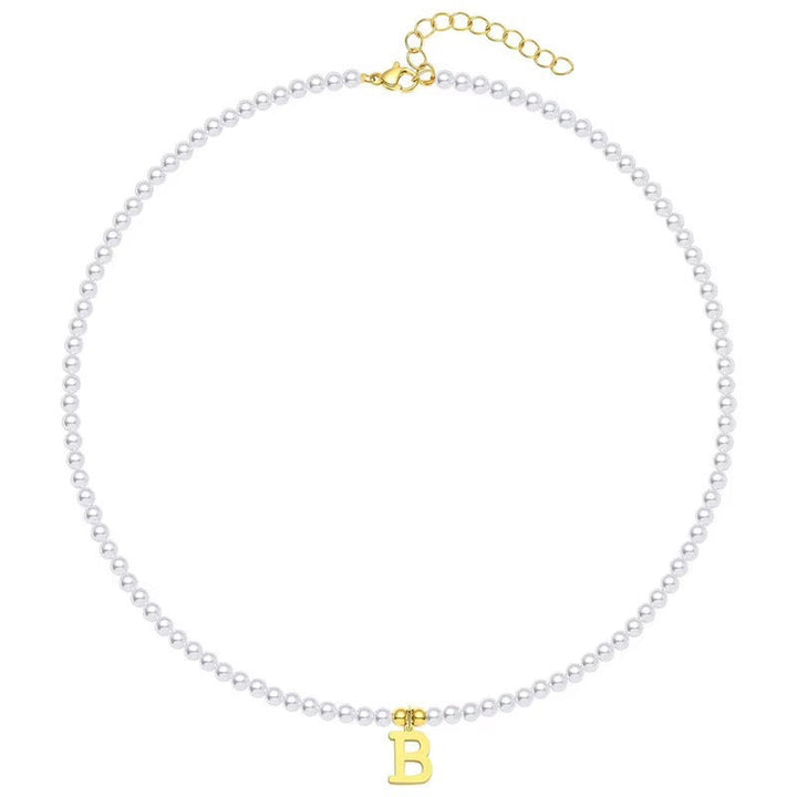 BowLift | Elegant Gold Accented Pearl Letter Initial Necklace