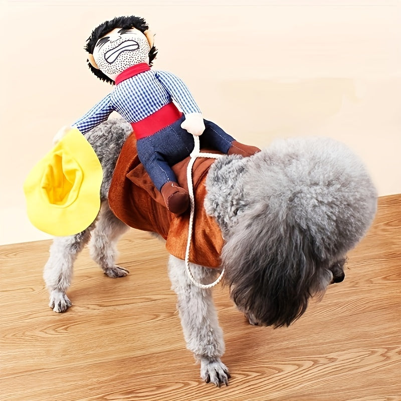 BowLift | Funny Rider Dog Halloween Costume | Plush Saddle Outfit