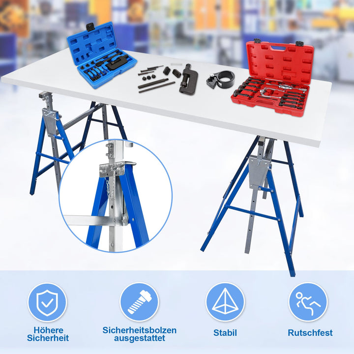 2x Scaffold Stands Folding Stands 7-fold height adjustable | Bowlift
