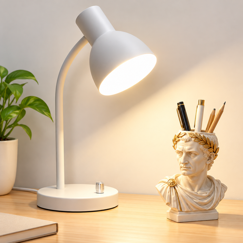 Adjustable LED Gooseneck Desk Lamp with Dimmable Touch Weighted Base Bowlift