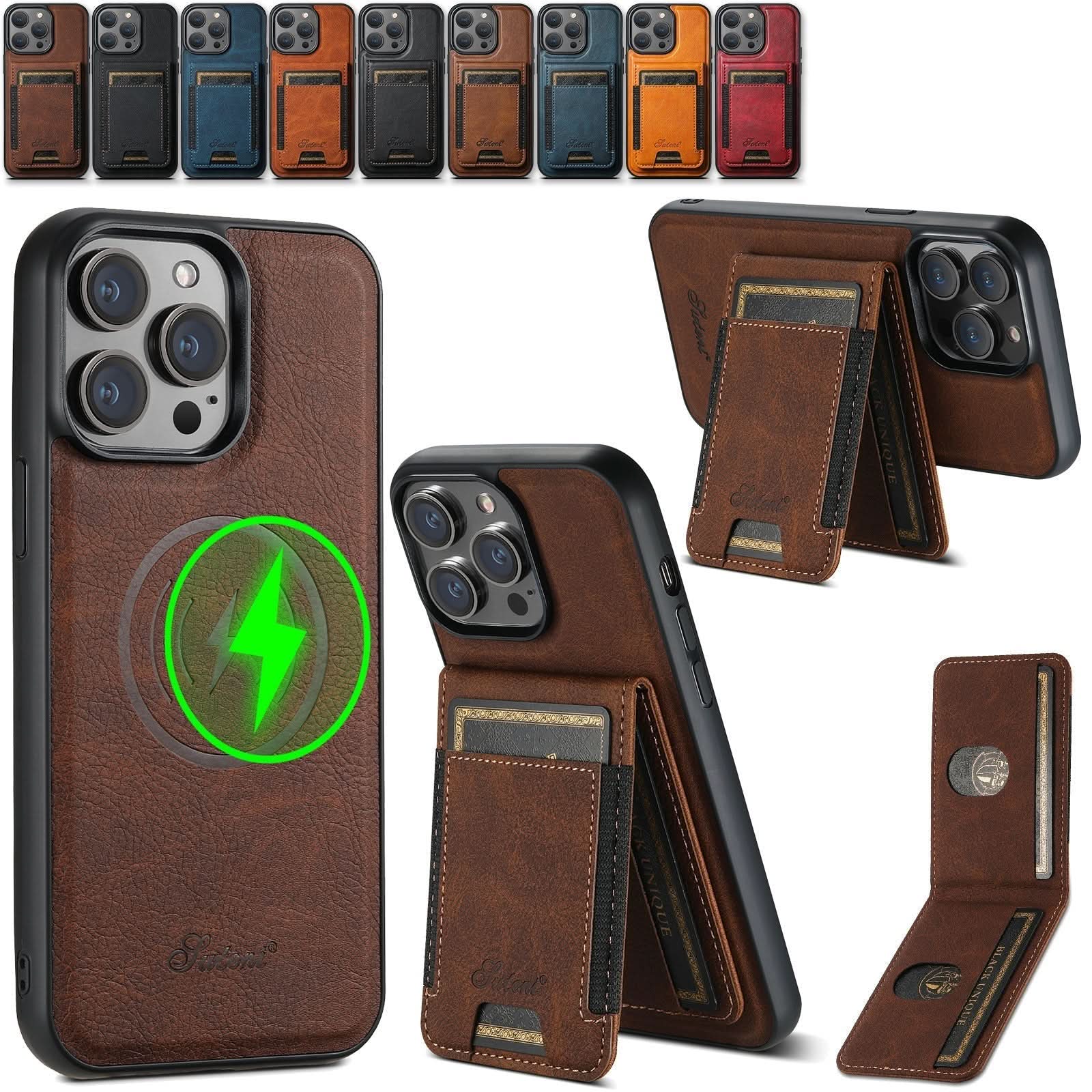 BowLift | Shockproof Leather Phone Case with Card Holder