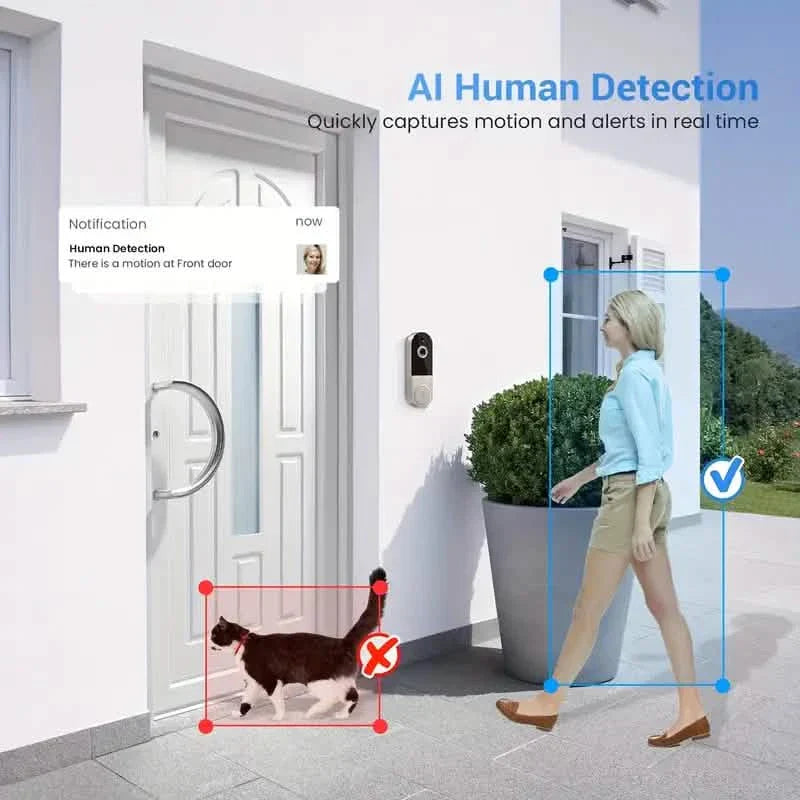 BowLift | 1080P HD Smart Doorbell Camera with AI Detection & Night Vision