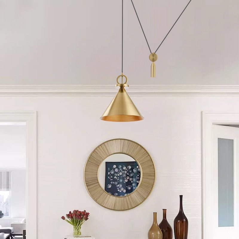 BowLift | LuxeBalance – Modern Copper Ceiling Lamp