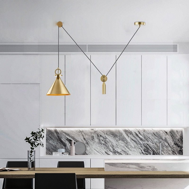 BowLift | LuxeBalance – Modern Copper Ceiling Lamp