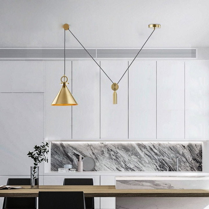 BowLift | LuxeBalance – Modern Copper Ceiling Lamp