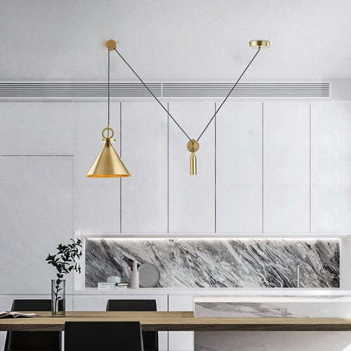 BowLift | LuxeBalance – Modern Copper Ceiling Lamp