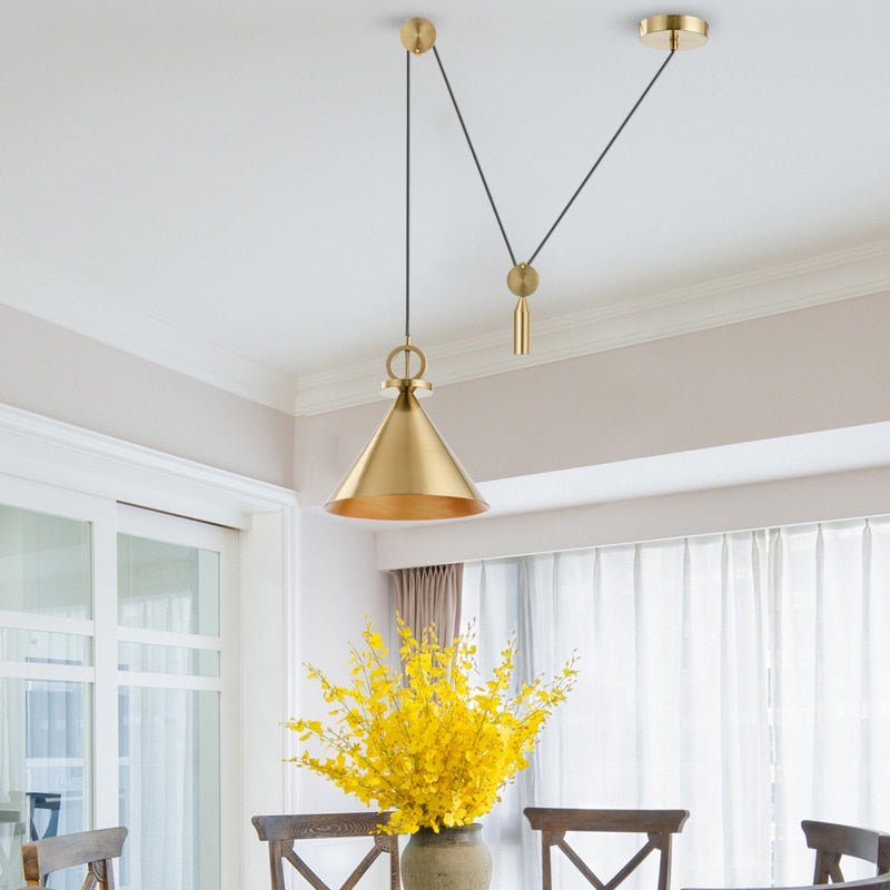 BowLift | LuxeBalance – Modern Copper Ceiling Lamp