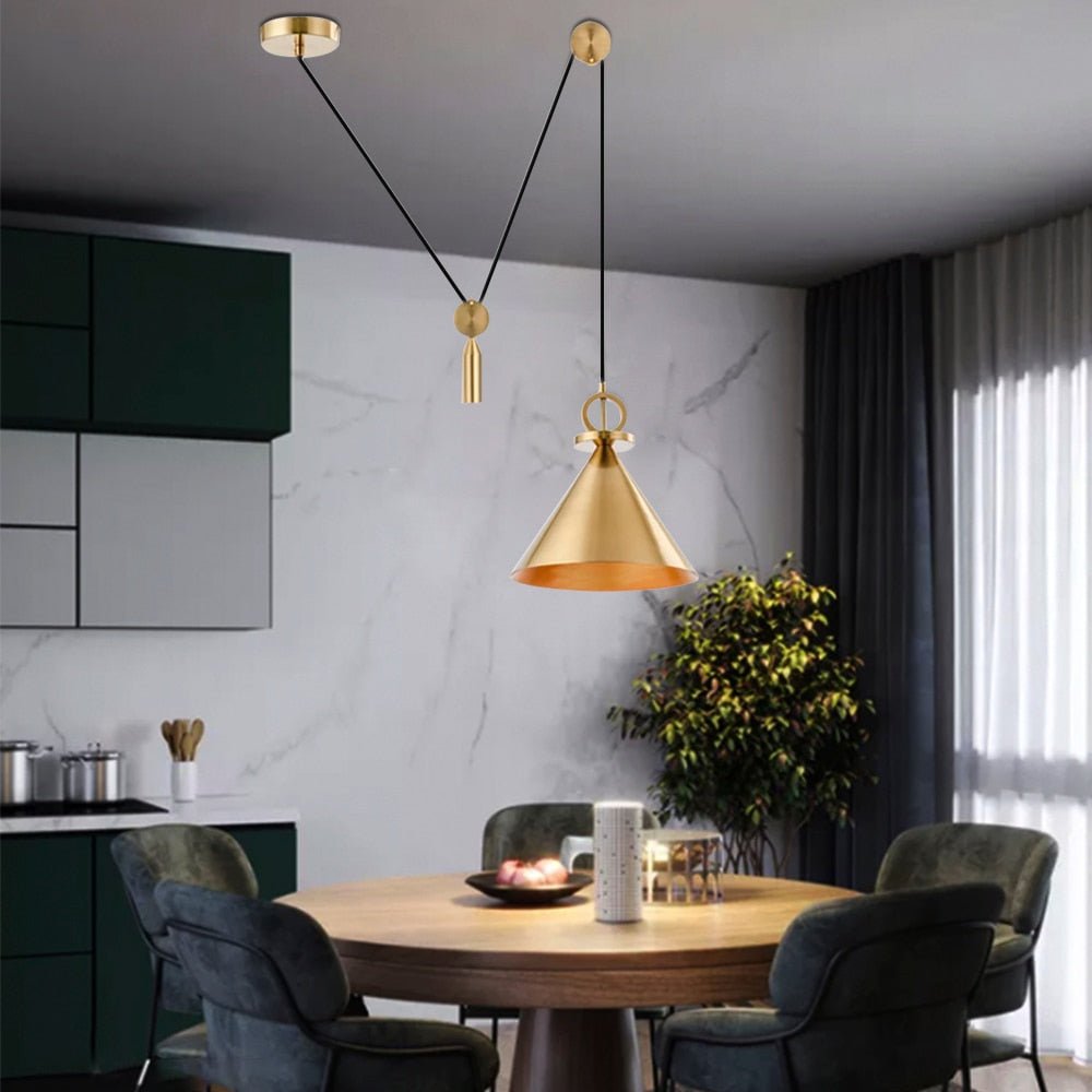 BowLift | LuxeBalance – Modern Copper Ceiling Lamp